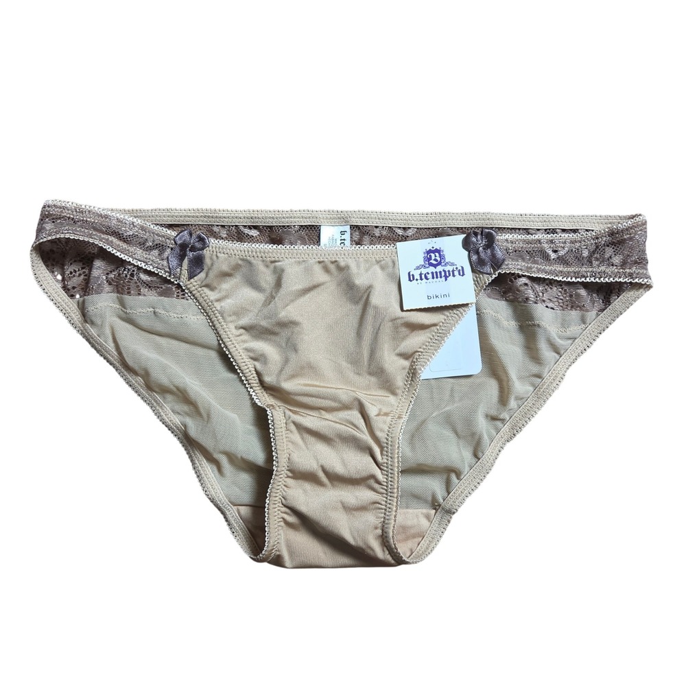 B.tempt'd by Wacoal Most Desired Bikini Underwear Lace Mesh Panties S 978171 NWT